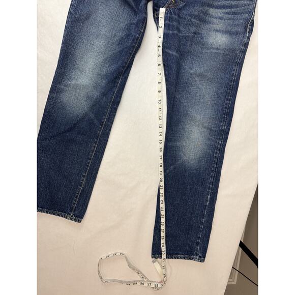 Y2K Polo Ralph Lauren Vintage RRL Straight Leg Selvedge Blue Jeans 32 x 30 - Picture 9 of 16